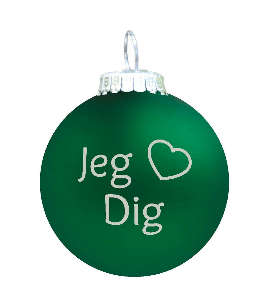 Rolsted Copenhagen Jeg (hjerte) Dig julekugle - grøn mat - Bahne